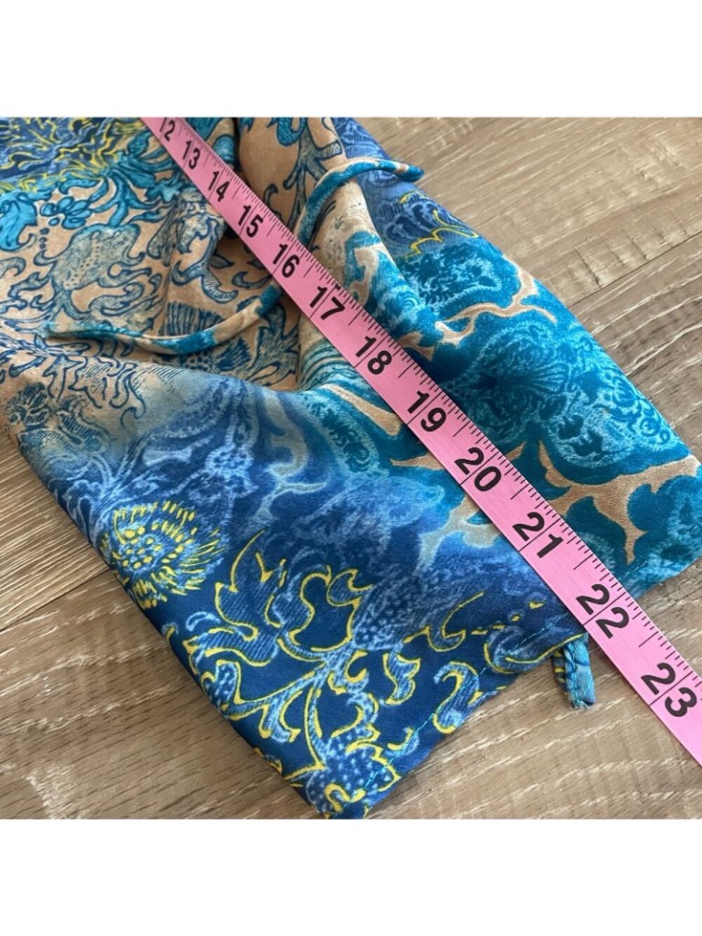 Ashley Stewart Women's Blouse Size 14 Blue Multicolor Paisley Pattern Drawstring - Picture 7 of 12